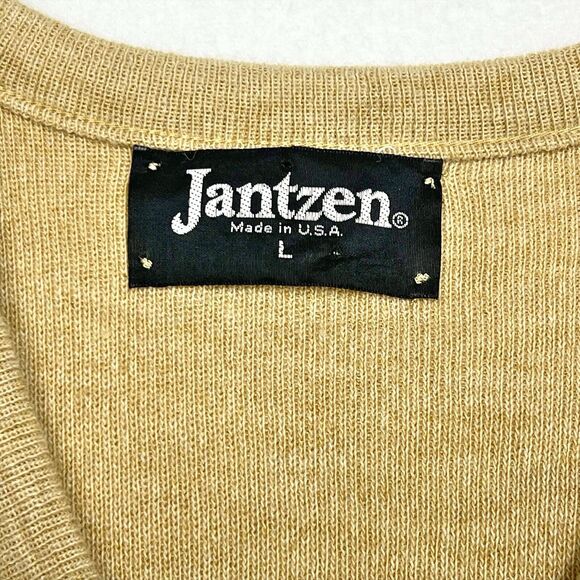 Vintage Jantzen Mens USA Classic V Neck Knit Sweater Pullover Orlon Size L - Picture 7 of 13